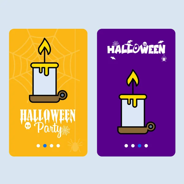 Design Convite Halloween Feliz Com Vetor Vela —  Vetores de Stock