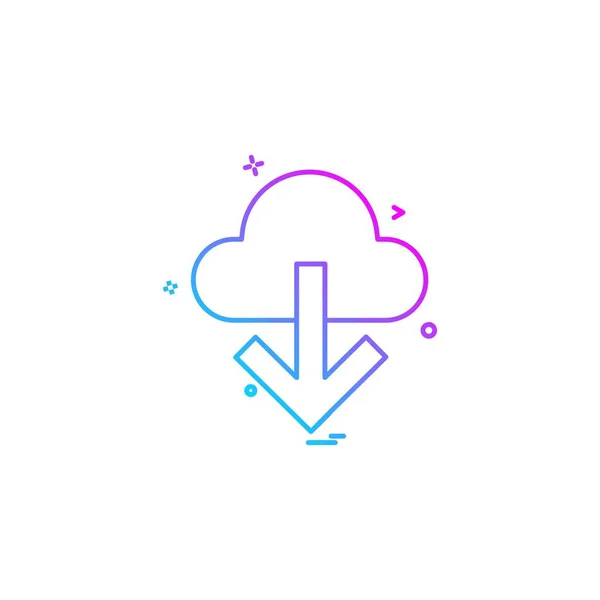 Cloud Icon Design Ilustrație Vectorială Colorată — Vector de stoc