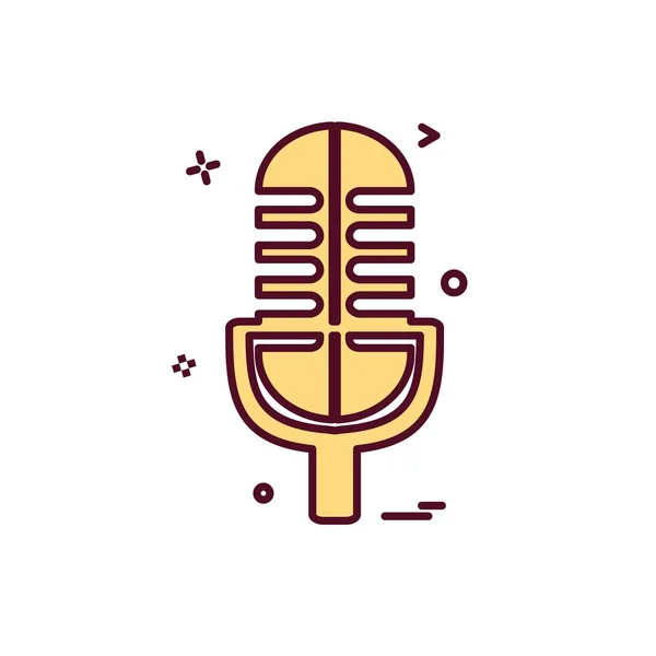 Microphone Icon Design Colorful Vector Illustration — Stock Vector