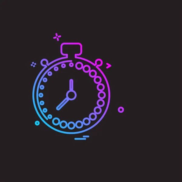 Clock Flat Icon Vector Illustration — Stock Vector