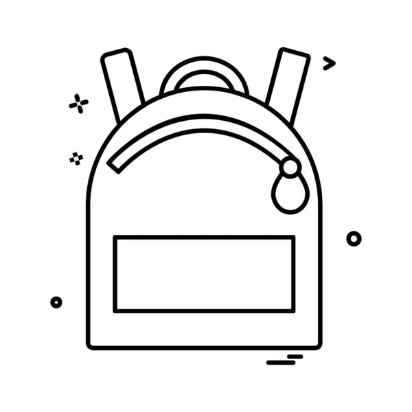 Σχολική Τσάντα Εικονίδιο Σχεδιασμός Διάνυσμα — Διανυσματικό Αρχείο