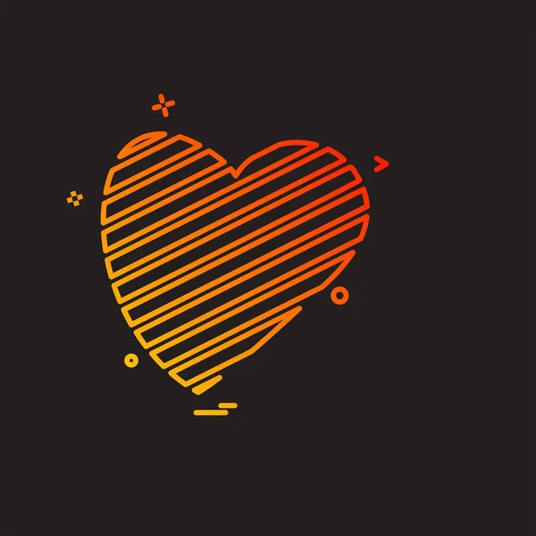 Heart Icon Design Illustrazione Vettoriale San Valentino — Vettoriale Stock