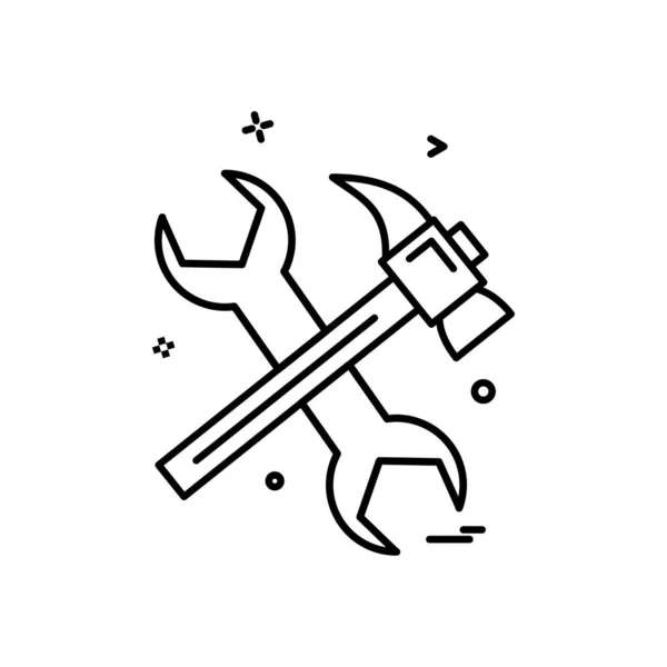 Hammer Moersleutel Pictogram Vector Design — Stockvector