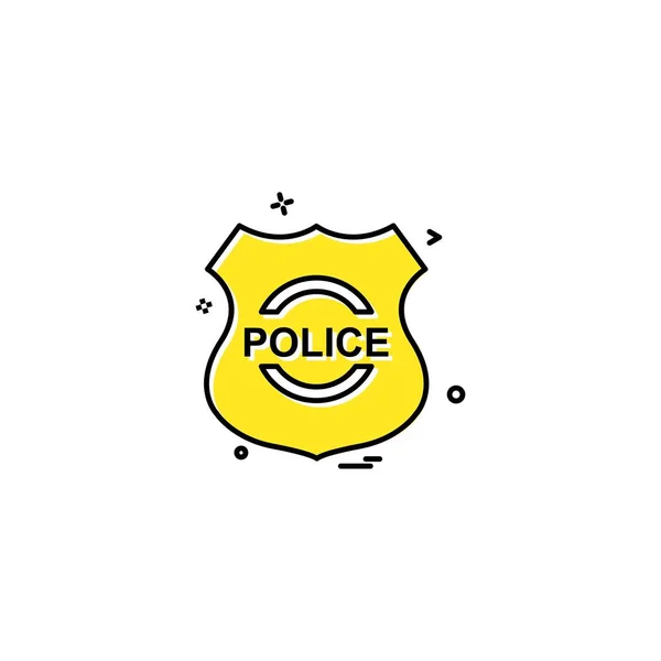 Polizei Schild Emblem Kraft Symbol Vektor Design — Stockvektor