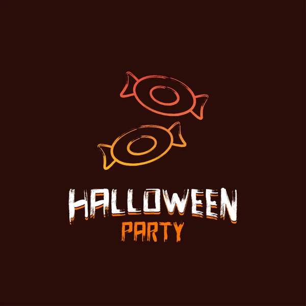 Halloween Party Design Dark Brown Background Vector — Stock Vector