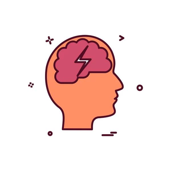 Mind Icon Design Vector Illustration — Stock Vector