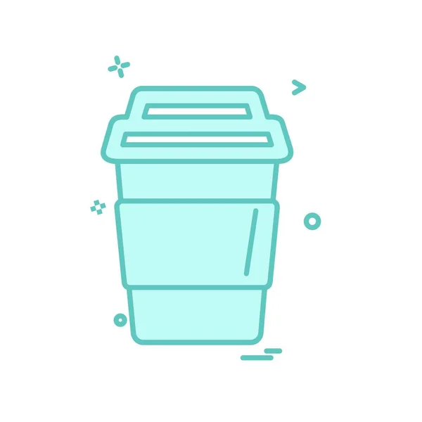 Trash Icon Design Bunte Vektorillustration — Stockvektor