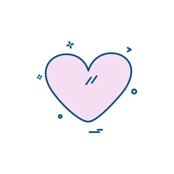 Heart Icon Design Illustrazione Vettoriale San Valentino — Vettoriale Stock