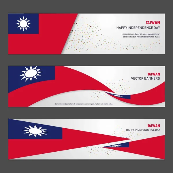 Tayvan Bağımsızlık Günü Arka Plan Tasarım Afiş Ilanı Posta Kartı — Stok Vektör