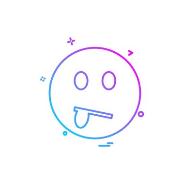 Emoji simgesi tasarım, renkli vektör çizim