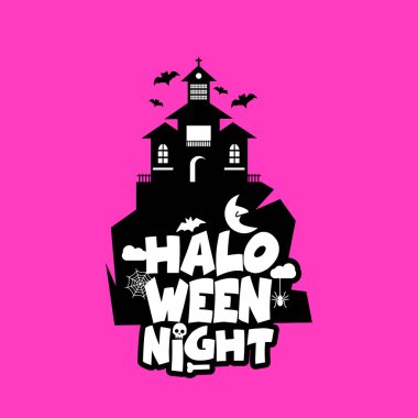 Cadılar Bayramı tasarım tipografi ve açık renkli vektör