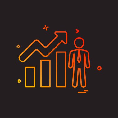 İş grafiği düz simge vektör çizim 