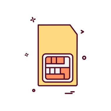 Sim kart simgesi tasarım vektörü