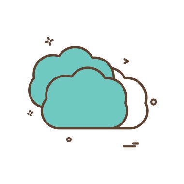 Bulut simgesi tasarım, renkli vektör çizim