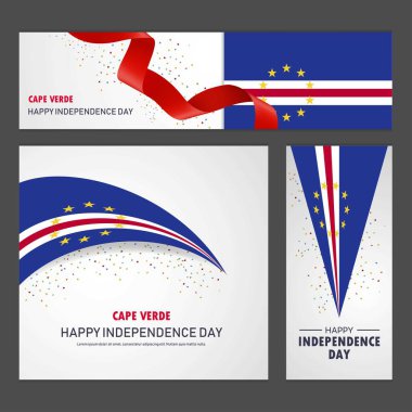 Happy Cape Verde bağımsızlık günü afiş ve arka plan belirleme