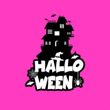 Cadılar Bayramı partisi afiş tasarımı tatil tipografi, renkli vektör çizim için