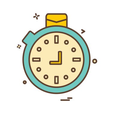 saat düz ikon vektör illüstrasyonu 