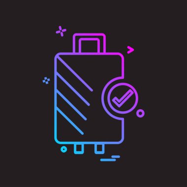 Seyahat çanta simge tasarlamak vektör