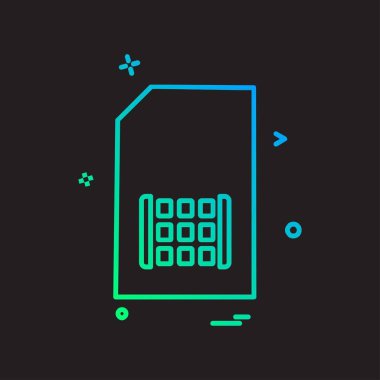 Sim kart simgesi tasarım vektörü