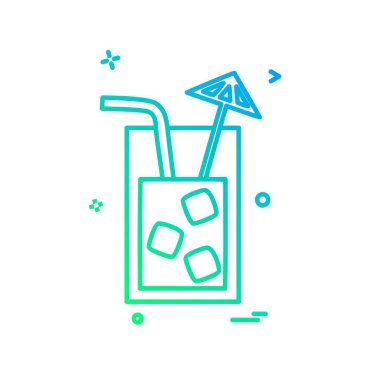 İçki simgesi tasarım, renkli vektör çizim 