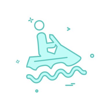 su kayağı ikonu tasarım vektörü