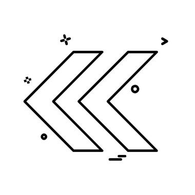 Sol ok simgesi tasarım vektörü