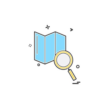 Harita simgesi tasarım vektörü