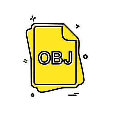 Obj dosya türü simge tasarlamak vektör