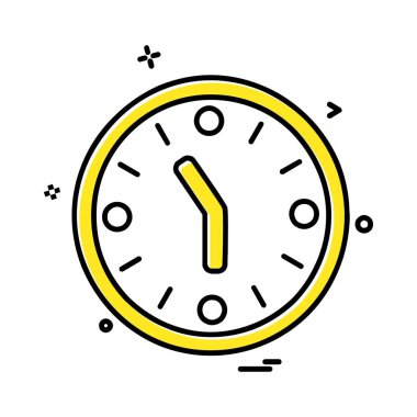 saat düz ikon vektör illüstrasyonu 