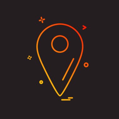 PIN düz simge vektör çizim 