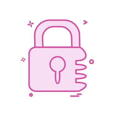 kilit düz simge vektör çizim 