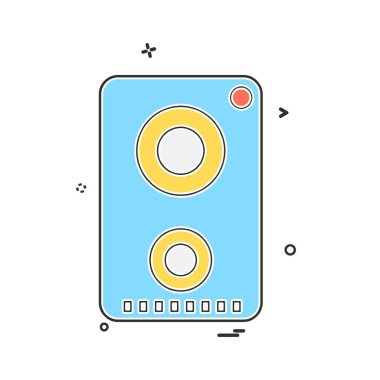 Hoparlör simgesi tasarım, renkli vektör çizim 