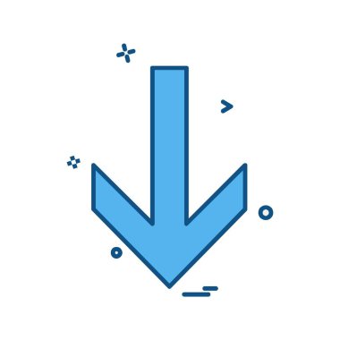 Aşağı ok simgesi tasarım vektörü