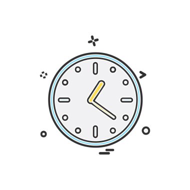 saat düz ikon vektör illüstrasyonu 