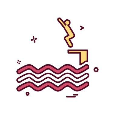 Yüzme simge tasarlamak vektör 