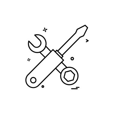 Donanım aracı simgesi tasarım, renkli vektör çizim