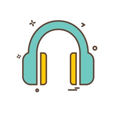 Kulaklık simge tasarlamak vektör