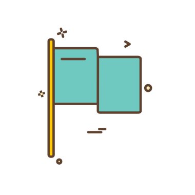 Bayrak simgesi tasarım vektörü