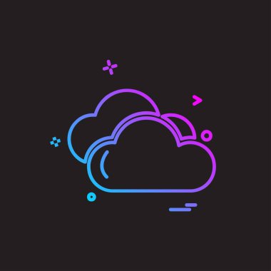 Siyah arka plan üzerinde renkli weather simge vektör