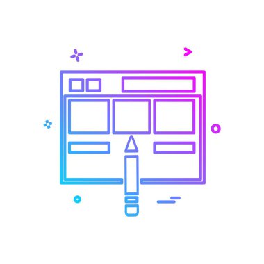 Web yerleşim simgesi tasarım vektörü