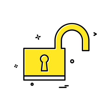 kilit düz simge vektör çizim 