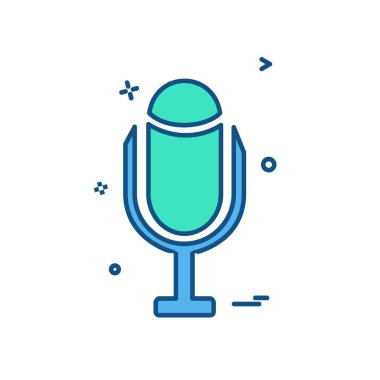 Mikrofon simgesi tasarım, renkli vektör çizim