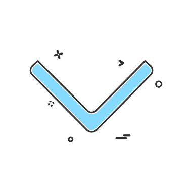 Aşağı ok simgesi tasarım vektörü