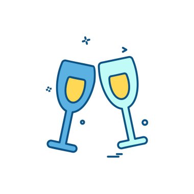 Sevgililer günü simgesi tasarım, renkli vektör çizim