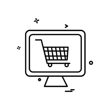 Sepeti simgesi tasarım, renkli vektör çizim