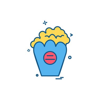 Patlamış mısır simgesi tasarım vektörü 