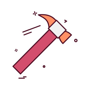 Çalışma araçlar simgesi tasarım, renkli vektör çizim 