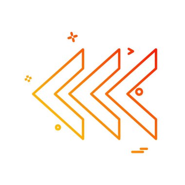 Sol ok simgesi tasarım vektörü