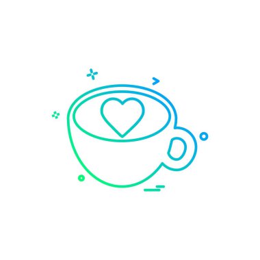 Sevgililer günü simgesi tasarım, renkli vektör çizim