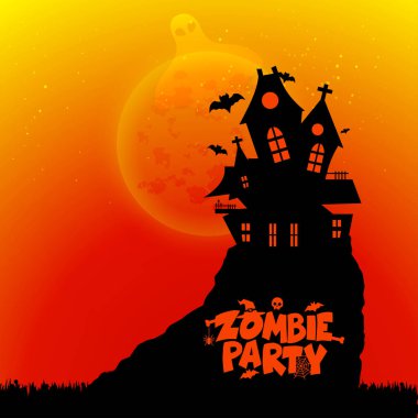 Zombi parti tipografi tasarlamak vektör